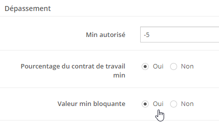 Limite inférieure bloquante sur un compteur