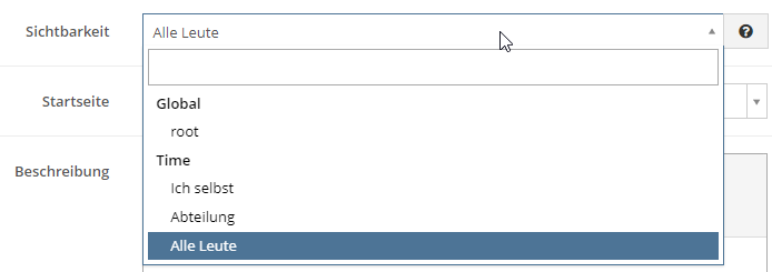 Sichtbarkeit der Rolle